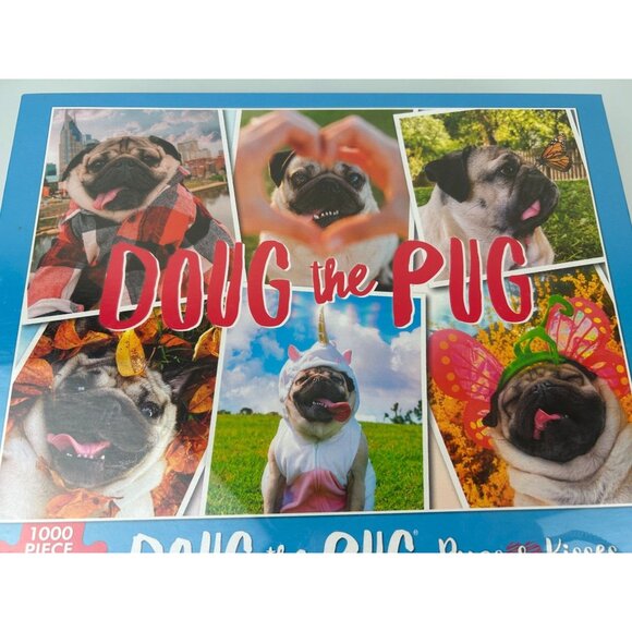 Doug the Pug "Pugs & Kisses" 1000 pc Jigsaw Puzzle Willow Creek Dogs Fun Humor - Picture 5 of 13